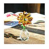 QF Kristallen Zonnebloem Beeldje Tafel Kristal Bloem Collectible Ornament Woondecoratie Souvenir Geschenken