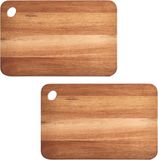 Zeller Keuken Snijplank - 2x - Acacia Hout - 25 x 37 cm