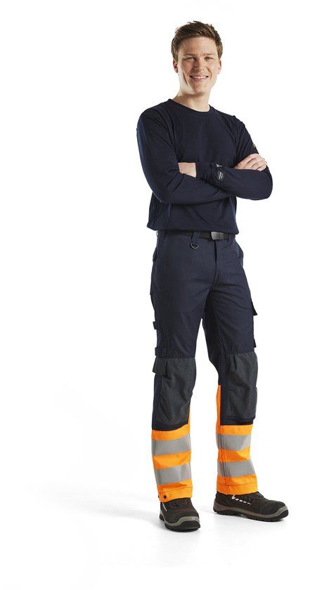 Blåkläder Multinorm inherent werkbroek 1488-1513 - Marineblauw/Oranje - C48