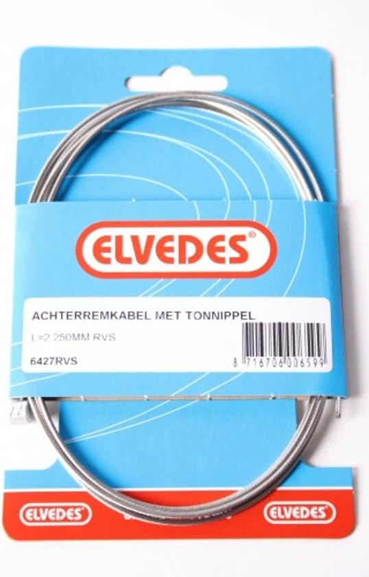 Elvedes Achterremkabel Met Tonnippel L=2250mm Rvs 6427