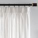 Omgoods - Rideaux en lin pour salon - Semi-transparents avec bande à fronces, lot de 2, beige clair