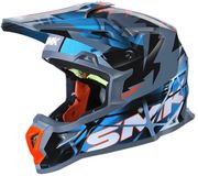 SMK Allterra Fulmine Blauw Grijs Crosshelm - Helm