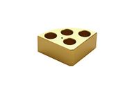 NeoLab D-8306 Sunlab reactieblok, aluminium, 1/4 cirkelsegment, 4 boringen, goud