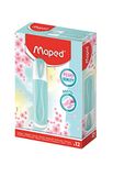 Maped – Box met 12 markeerstiften Neon Peps pastelkleuren – afgeschuinde punt – duurzame markeerstiften voor school en werk – pastelblauw.