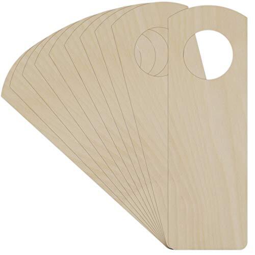 Creative Deco 10 x Deurbordhangers | 15 x 5 cm | Gewoon Hout Multiplex Pyrografie Knipsel Ongeverfde Vormen Ambachtelijke Kunst Decoupage | Perfect voor Schilderen, Decoreren, Cadeau en Decoupage