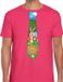 Bellatio Decorations Shoppartners Bv Roze Paas t-shirt met paashaas stropdas - Pasen shirt voor heren - Pasen kleding XXL