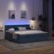 Maison Exclusive - Lit plateforme avec matelas, bleu, 200x200 cm, textile