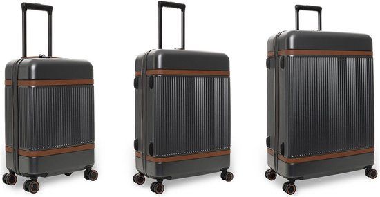 The Chesterfield Brand Zuna 4 wielen Kofferset 3-delig - Harde bagage - TSA slot - graphite