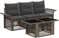 vidaXL Tuinbank Set 2 zitplaatsen Polywood Grijs en Donkergrijs