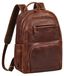 Sac à dos en cuir pour ordinateur portable - Convient aux ordinateurs portables de 15,6 pouces - Cognac