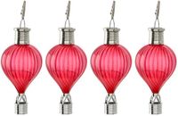 Cepewa LED ballonhanger - 4x - rood - H17 cm - luchtballon - tuinverlichting/buitenlamp
