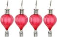 Cepewa LED ballonhanger - 4x - rood - H17 cm - luchtballon - tuinverlichting/buitenlamp