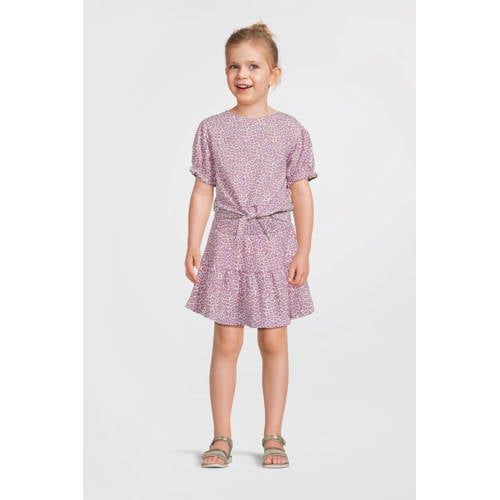 Anytime crinkle skort panterprint roze