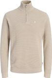 Jack & Jones Premium Jack & Jones Trui Jprbluryan Knit Half Zip 12300876 Plaza Taupe Mannen Maat S