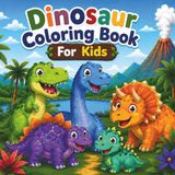 Cute Dinosaur Coloring Book for Kids Ages 3-5