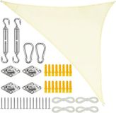Merkloos Allecto - Crème Driehoekig Zonnedoek Zeil Set - Waterdicht Zonneschaduw Doek - 2 x 2 x 2 m - UV Blokkerend Zonnescherm - Geschikt voor Tuin en Patio