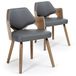 Menzzo Dima 2 chaises, scandinave, bois, vintage/gris, 51 x 51 x 72 cm