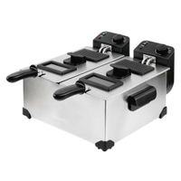 H.Koenig DFX600 - Double Deep Fryer - 6L - 3600W - Black/Stainless Steel