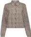 Geisha blouse à carreaux avec broderies - gris/beige