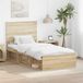 vidaXL Bedframe Sonoma Eiken 75 x 190 cm Massief Grenenhout
