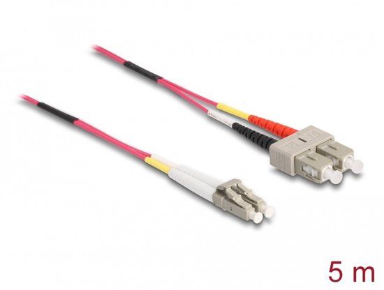 Delock LC - SC Duplex Optical Fiber Patch kabel - Multi Mode OM4 - 5 meter
