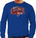 Bellatio Decorations Merry Christmas Kerst sweater / Kerst trui blauw voor heren - Kerstkleding / Christmas outfit L