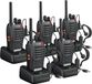 Walkie Talkies Set van 5 - PMR446 Portofoons met 16 Kanalen - Bereik tot 5 km - Oplaadbaar 1500 mAh - VOX Handsfree - Inclusief Headsets en LED Zaklamp