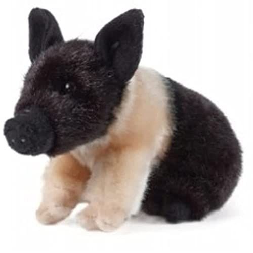 Living Nature Pluche zwart/roze varken knuffel 20 cm - 8720147760767
