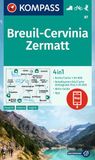 87 KOMPASS 87 BREUIL CERVINIA-ZERMATT: 4in1 Wanderkarte mit Aktiv Guide und Detailkarten inklusive Karte zur offline Verwendung in der KOMPASS-App. Fahrradfahren. Skitouren.