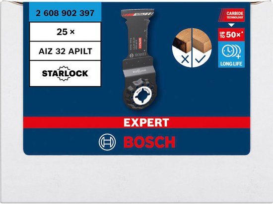 Bosch Accessoires Bosch 25x EXPERT MultiMax AIZ 32 APILT mes voor multifunctioneel houtboren