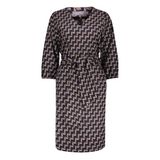 Geisha Midi Jurk met Print - Donkerblauw