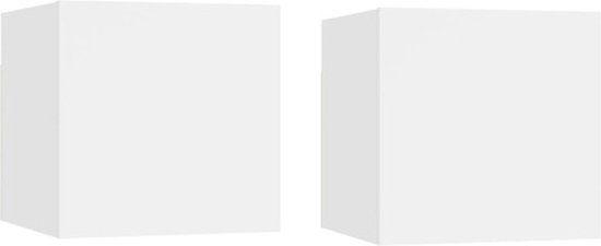 vidaXL Tv-wandmeubelen 2 st 30,5x30x30 cm wit
