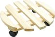 Merkloos Fantastic Garden Plantenpot trolley - hout - naturel - rond - 30 x 30 cm