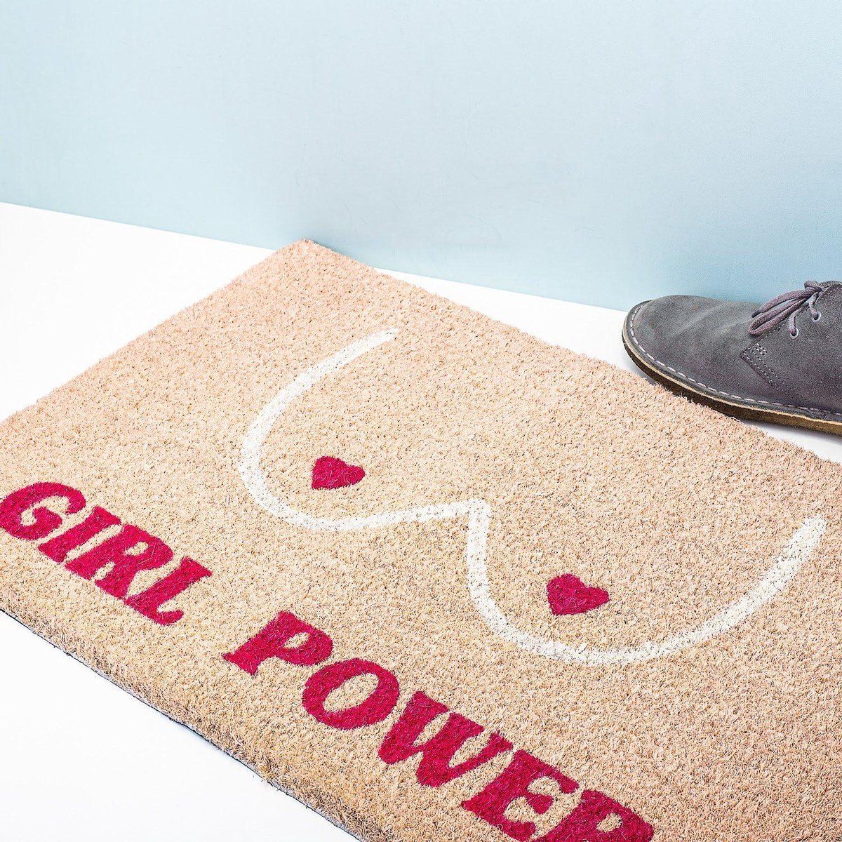 Fisura Girl Power Deurmat - 40 x 60 cm - Kokosvezel - Rood