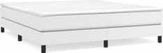 vidaXL Boxspring bed kunstleer wit 160x200 cm