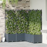 vidaXL Plantenbak Lichtgrijs 120 x 120 x 143 cm Staal
