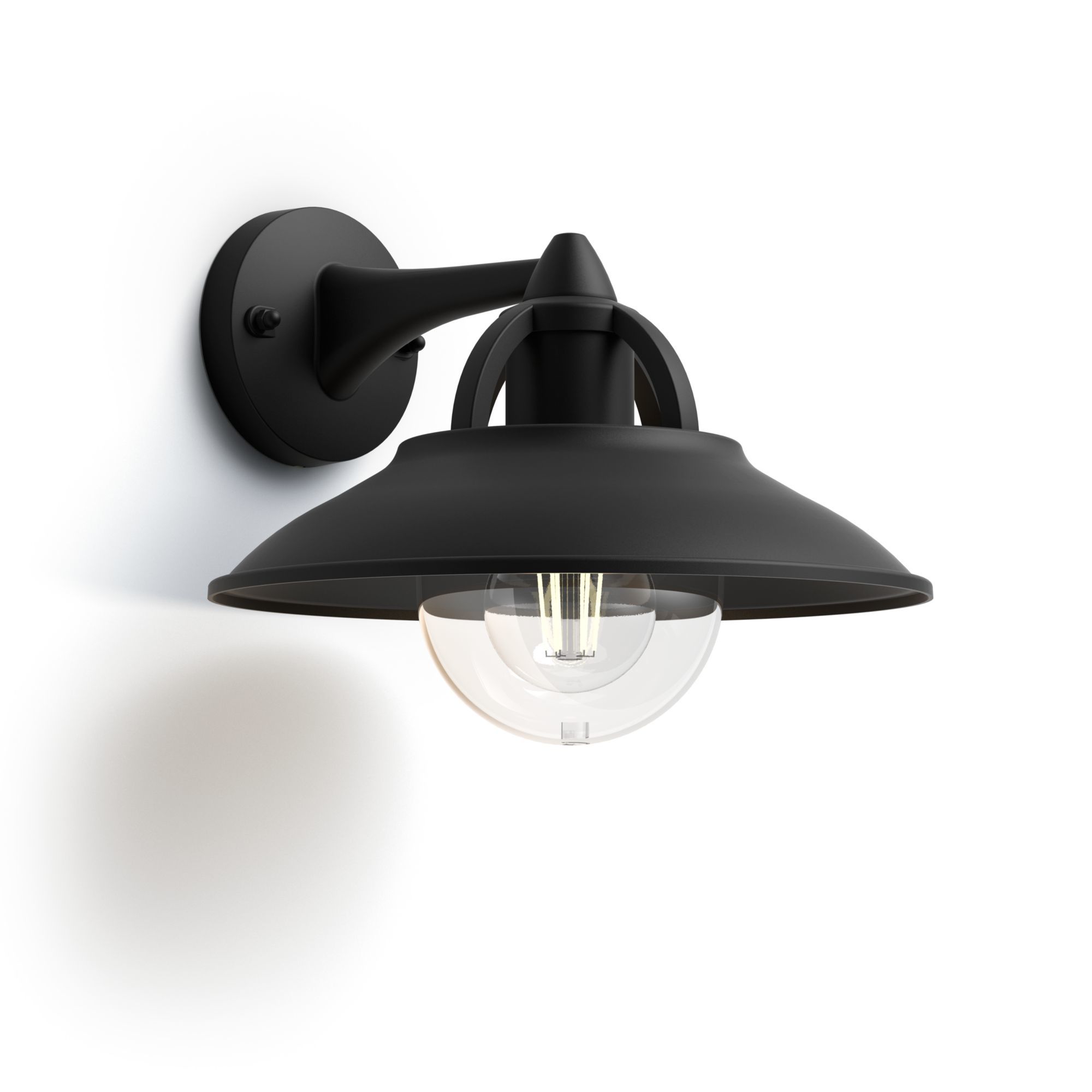 Philips myGarden Cormorant Outdoor Wall Light - Black - E27