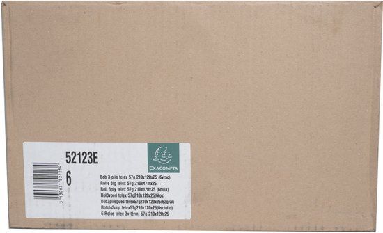 Exacompta 6x Rol Telex 210x120x25x47 - 3 lagen chemisch zelfkopiërend 57g/m2. - Wit - 52123E