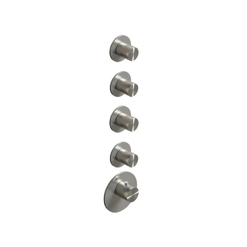 Hotbath Archie afbouwdeel High Flow thermostaat met 4 stopkranen, RVS 316 - ARHF014IX