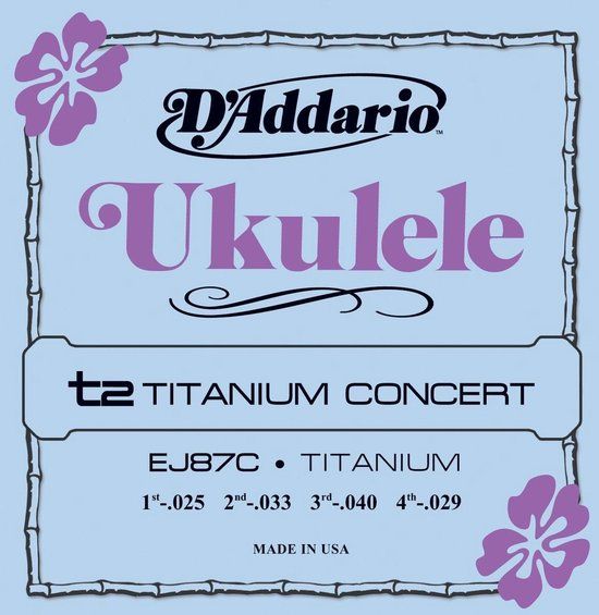D'Addario EJ87C Pro Arte Titanium snarenset voor concert ukelele