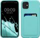 kwmobile telefoonhoesje geschikt voor Apple iPhone 11 - Hoesje met pasjeshouder - TPU case in mintgroen