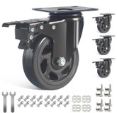 Merkloos Meubelwielen met rem - Set van 4 - 100 mm - Zwaar gebruik - 600 kg