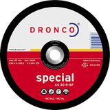 Dronco AS30R-230 doorslijpschijven, As 30 R Special, metaal, 230 mm diameter, 6 mm dik, 22,23 mm schachtdiameter, 6.600 omw/min, 10 stuks