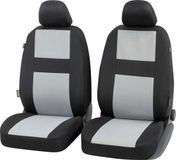 WALSER CarComfort Autostoelhoes Glasgow voorstoelhoezen - universele autostoelhoezen zwart-grijs - stoelhoezen polyester