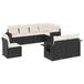 VidaXL 8-delige Loungeset met kussens, poly rattan, zwart
