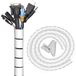 Manchon de gestion de câble, 3 mètres, organisateur de câble en spirale avec clips, blanc