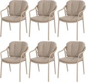 4 Seasons Outdoor Manitoba stapelbare tuinstoel latte Taste set van 6