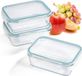 Récipients de stockage en verre sans marque avec anneau d'étanchéité en silicone - Jeu de 3 - 900 ml