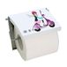 MSV 140824 toiletrolhouder, MDF/roestvrij staal, bedrukt, 4 pagina's, 13 x 15 x 1,5 cm, wit