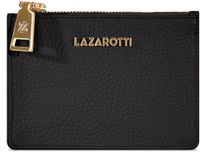 Lazarotti Kaarthouder Bologna Leather Zip Etui 4 Card Slots Zwart